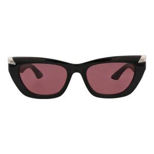 Alexander McQueen Womens Cat Eye Black Black Violet Fashion Designer Eyewear